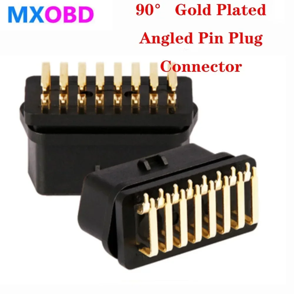 

12 В 24 В OBDII 90 градусов OBD2 16-контактный разъем-адаптер в сборе, розетки, штекер для диагностического инструмента автомобиля, кабель
