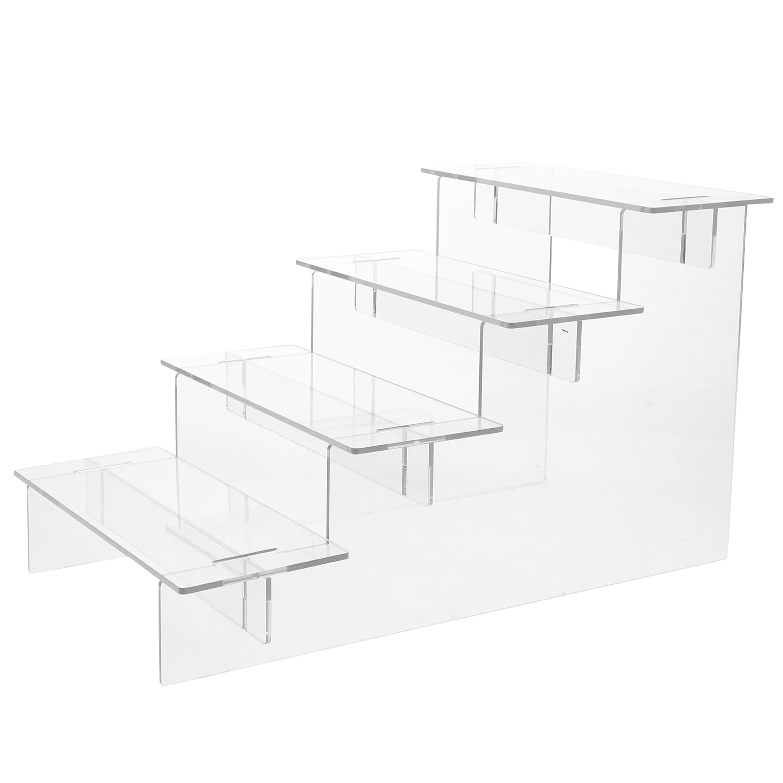 

Acrylic Storage Rack 4 Layers 20cm Thick Clear Display Stand Toy Figurine Holder Waterproof Riser Shelf Handicrafts