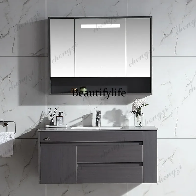 03 Hotel B & B bathroom cabinet Ceramic integrated basin Wash table Waterproof and moisture-proof toilet Bathroom cabinet