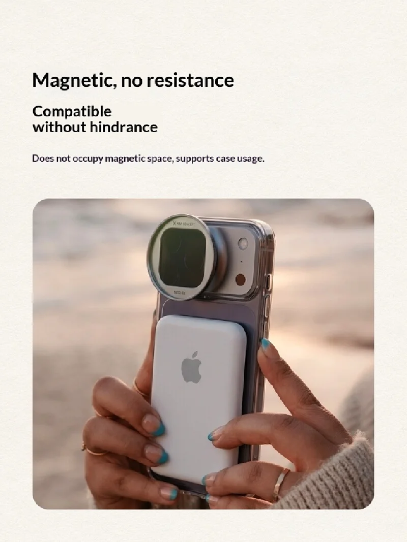 K&F CONCEPT Phone Snap Filter for iPhone 14/15/16/17 Pro/Pro Max CPL / ND2-ND32 Variable ND Lens Filter Mobile Lens Filter