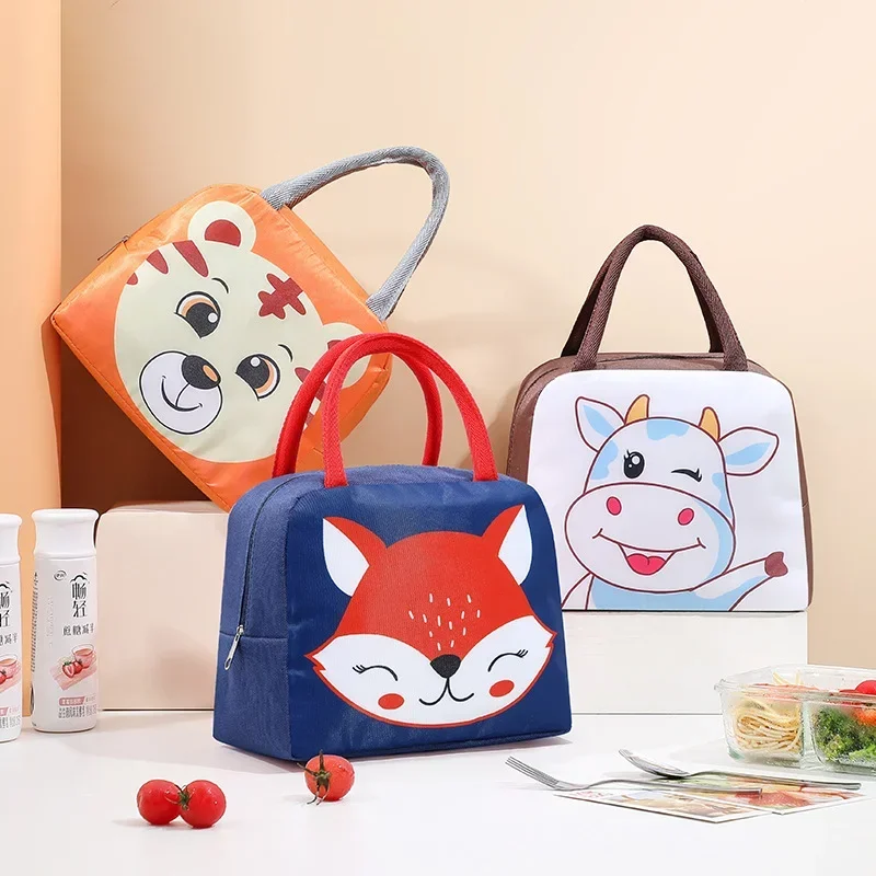 Cute Cartoon Animal Tote Insulated Thermal Lunch Bag Cute Cartoon Picnic Food Storage Lunch Box Cooler Bags