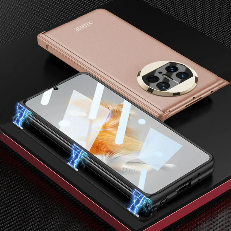 Magnetic Hinge Armor Bracket Case for Huawei Mate X3 Case Outer Screen Glass Protective Stand Plastic Cover for Huawei Mate X3