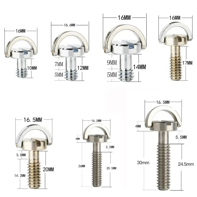 

1PCS 1/4 Inch D-ring Camera Mount Screw Quick Release Plate Adapter Screw For Tripod Monopod Ballhead Dslr Photo Fixed