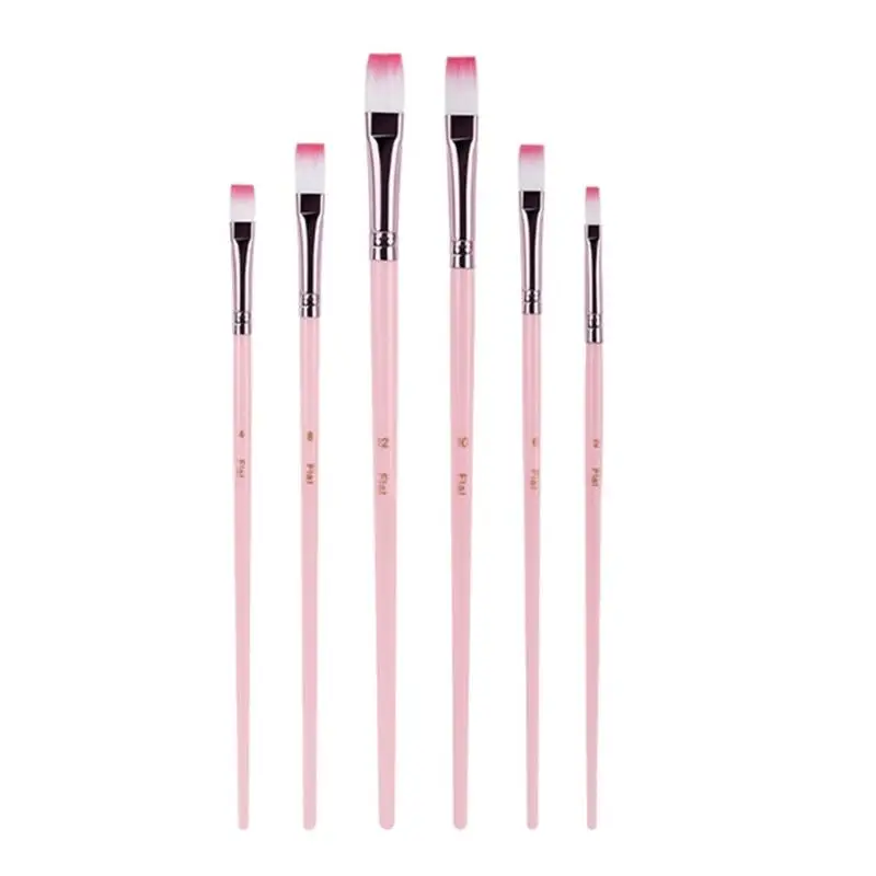 Y1UB 6 Pcs Watercolor Paint Brushes Set Nylon Hair Painting Brush Art Tool Drawing and Art Supplies For Creative Projects