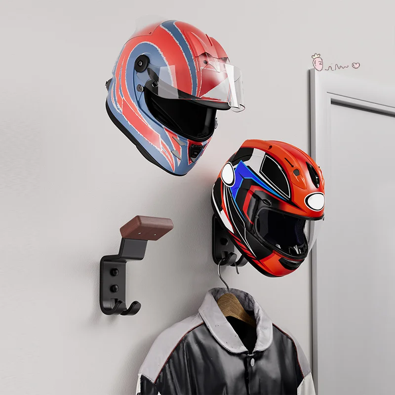 

1/2Pcs New Motorcycle Helmet Rack Versatile Hanger Solid Helmet Holder With Hook Home Wall Mount Motorcycle Helmet Display Stand