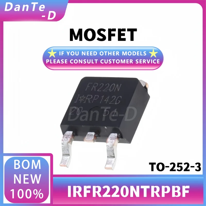 10ชิ้น IRFR220NTRPBF ไป-252-3 N-Channel 200V 5A SMD MOSFET หลอดของแท้