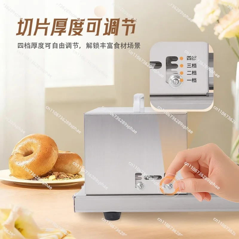 Bread Slicer Commercial Kitchenware Bagel Burger Cutter Stainless Steel Manual Bread Slicer