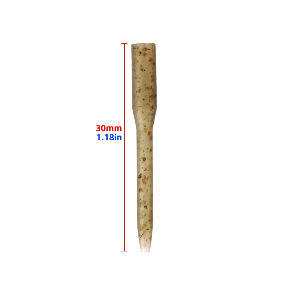 Hirisi AH204 20Pcs Carp Fishing Anti-Tangle Sleeves 30mm Camo Brown Rubber Hook Line Sleeves for Ronnie Rig Carp Terminal Tackle