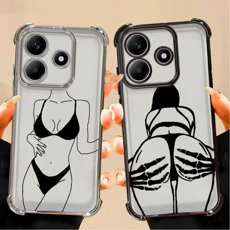 حافظة لهاتف Xiaomi Redmi Note 9S 14 Pro Plus 11 12 13 10 Pro 10 Lite 11s 10s مثيرة تجريد امرأة