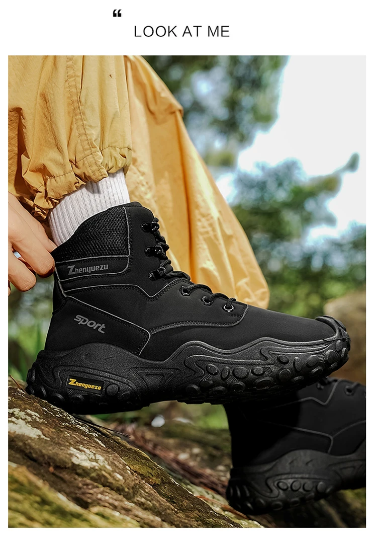 Outdoor-Wanderstiefel mit dicken, rutschfesten Sohlen, atmungsaktivem Mesh-Obermaterial, geeignet für Bergsteigen, Camping, Kiespfade und vollständig anpassbar für tägliche Outdoor-Wanderungen, mit Anti-Rutsch- und Stoßdämpfungseigenschaften – Detail 16