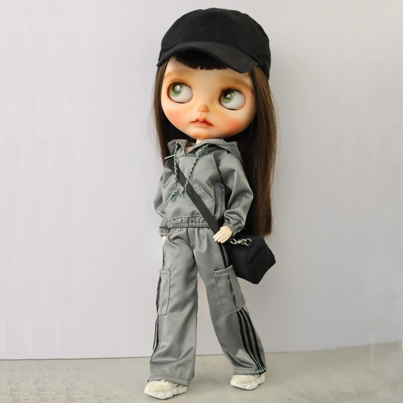 Fit Blythe Doll Clothes Sport Coat for Ob24 Ob22 Azone Dolls Outfit Plaid Blouse