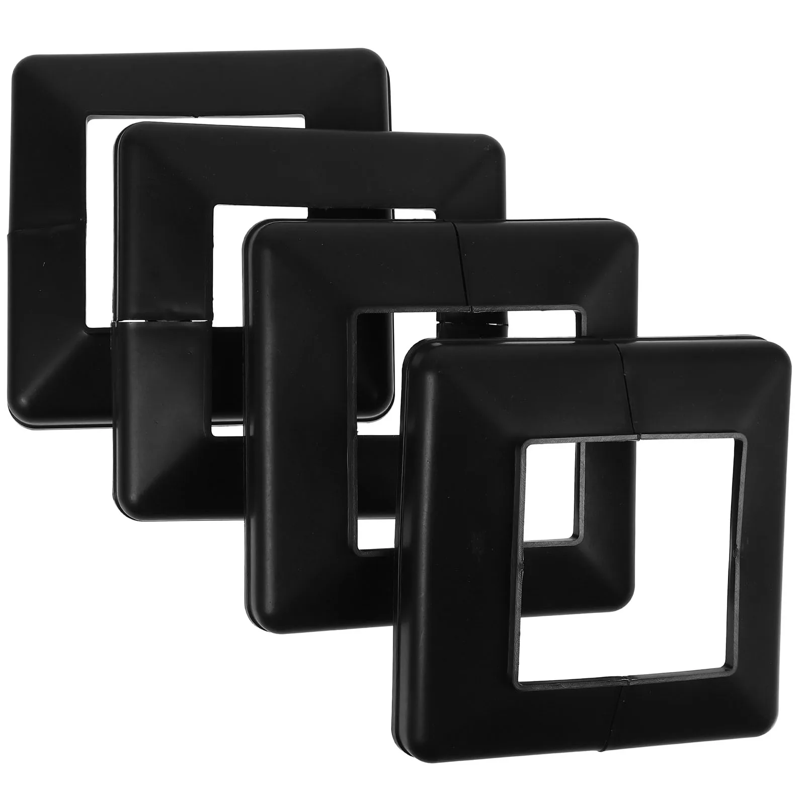 

4pcs Plastic Column Cover Black Posts Deck Post Skirt Railing Protector Base Trim Post Base Channel Cover Deck Fence Gate