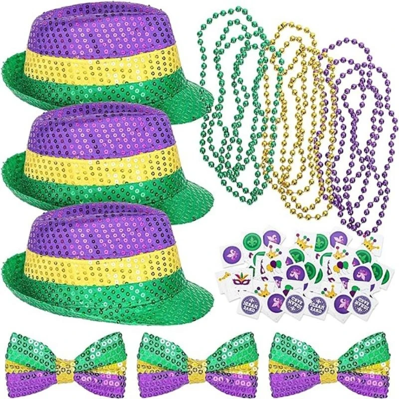 

Mardi Gras Theme Party Costume Festival Decoration FatTuesday Outfit Accessory