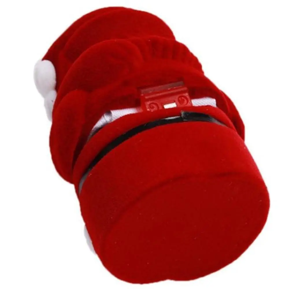 

Gift Modern Red Color Earring Organizer Santa Claus Jewelry Case Storage Box Display Jewelry Ring Box Velvet Box Case Ring Case