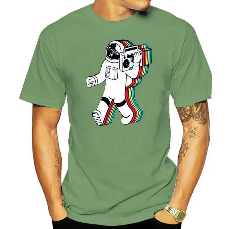 Print Astronaut Ghettoblaster t shirt big size s~5xL Short Sleeve Casual summer men tee t shirts O-Neck Outfit