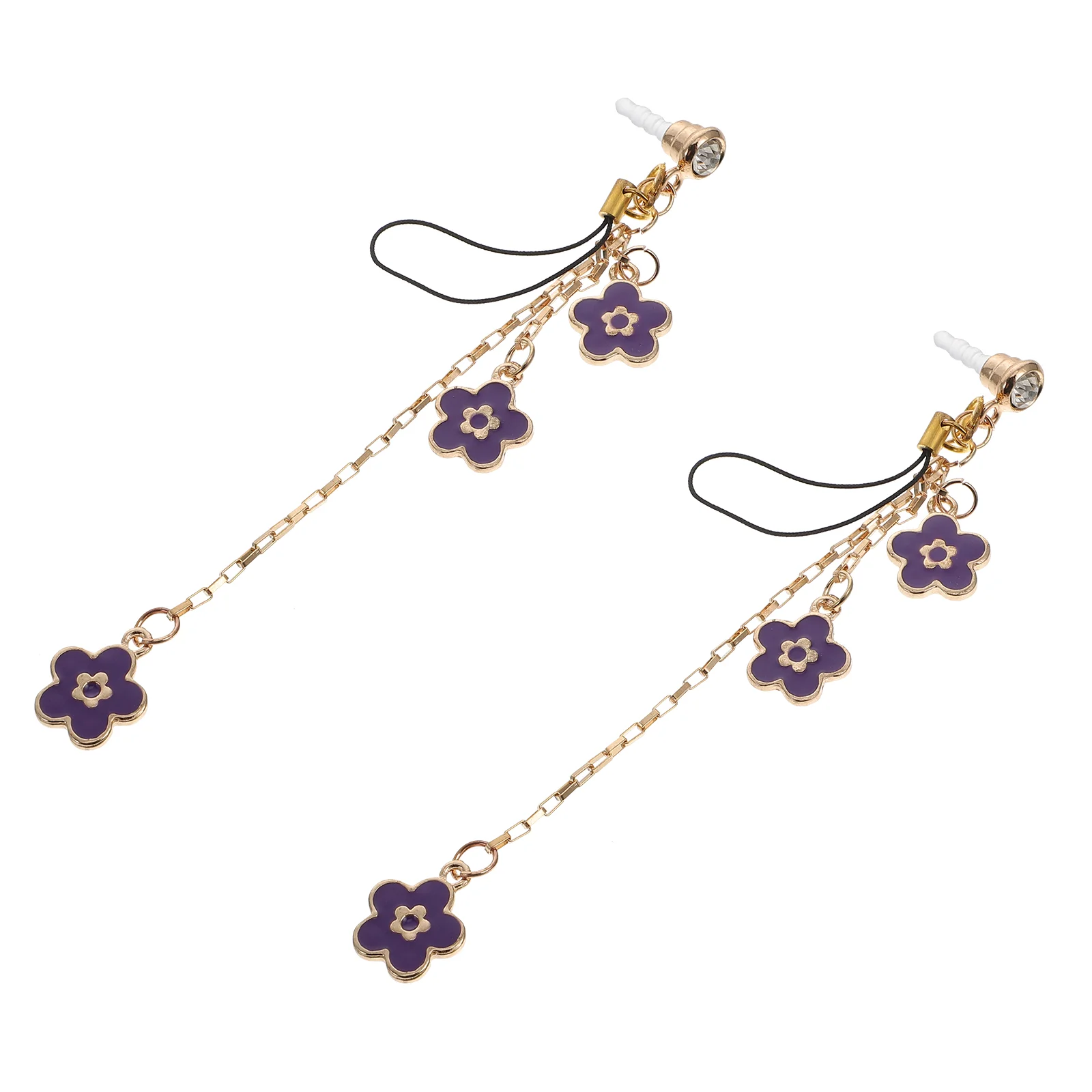  2 Pcs Honeycomb Small Flower Pendant Mobile Phone Plug Charms Alloy Dust for Phones