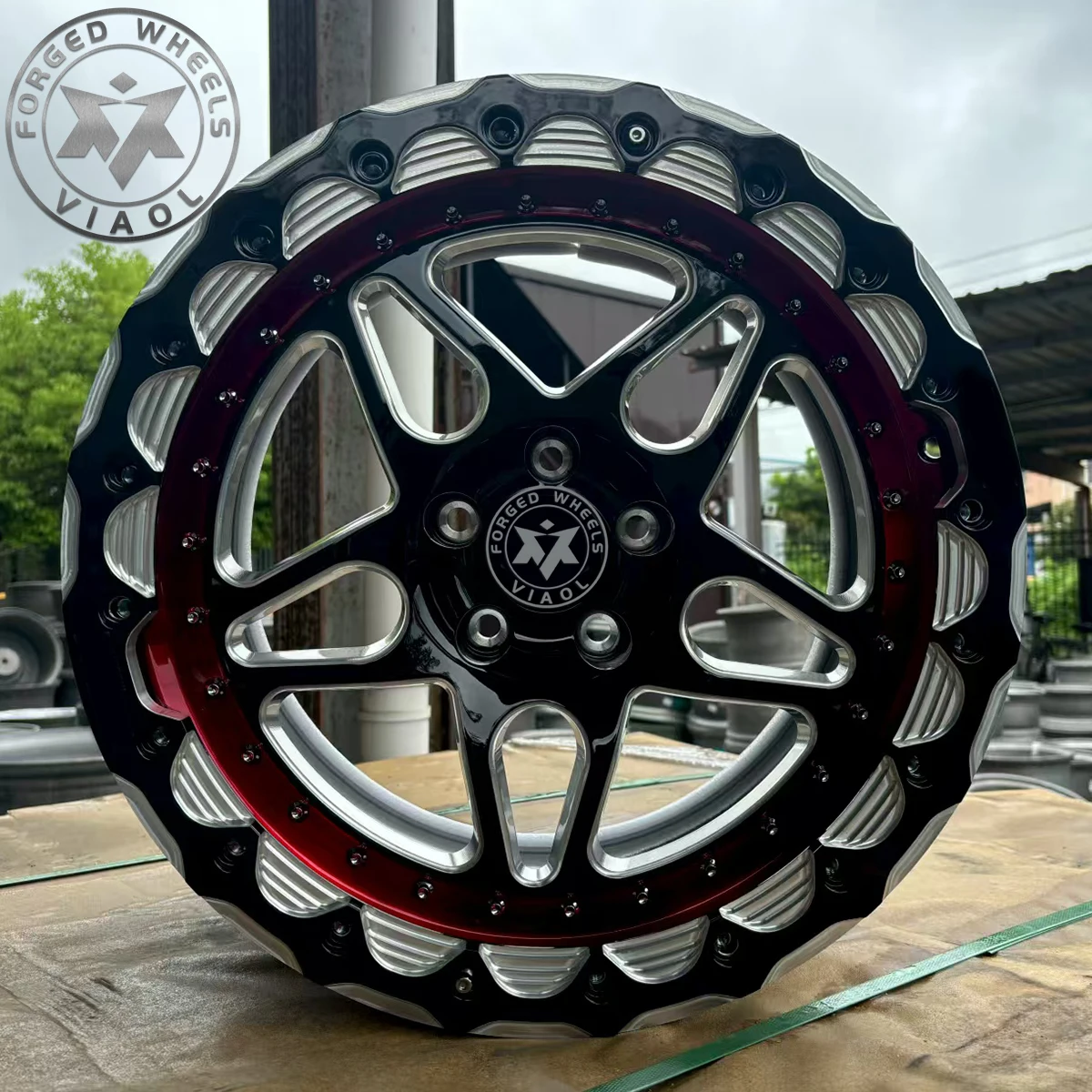 Viaol  Deep groove 1 Piece 17 18 Inch Beadlock Forged Wheels 5x112 5x114.3 Drag Racing Car Wheels Rims for R8 GTR EVO2