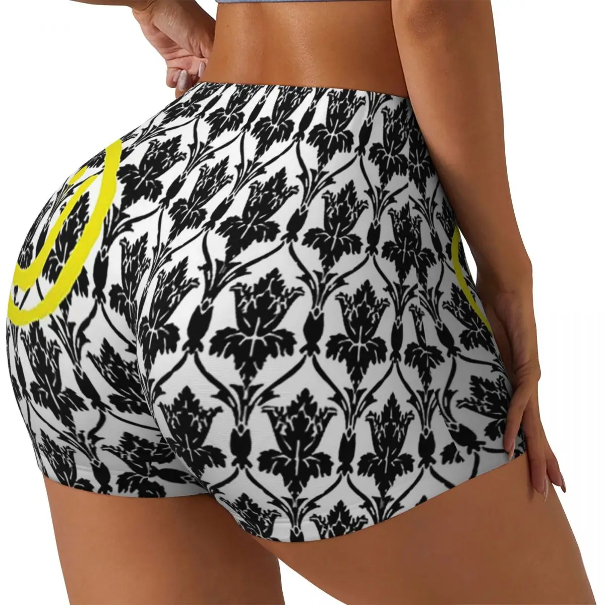 Benutzerdefinierte Sherlock Wallpaper Design Damen Gym Workout Laufshorts Athletic Volleyball Biker Yoga Shorts