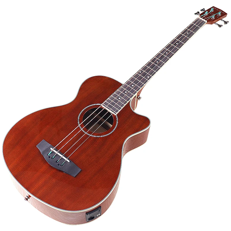 43 inch 4 String Electric Acoustic Bass Guitar 43 Inch Mini Body Folk Bass Guitar With Pick Up