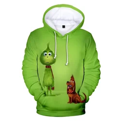 Christmas Collection Children's Sweater Green Fur Monster Grinch Santa Claus Cos Children's Clothing Pullover Boys and Girls 3-1