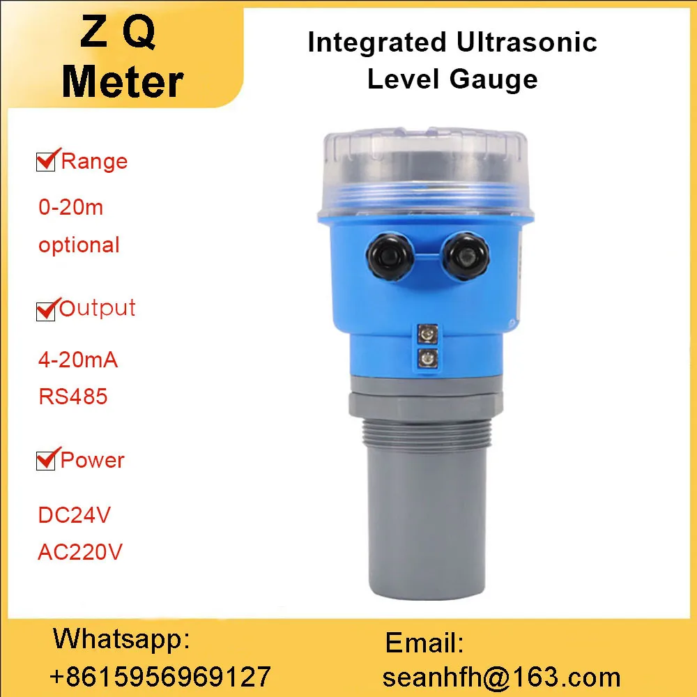 

Integrated ultrasonic level gauge high precision level sensor ultrasonic level sensor Anti-corrosion probe rs485 output