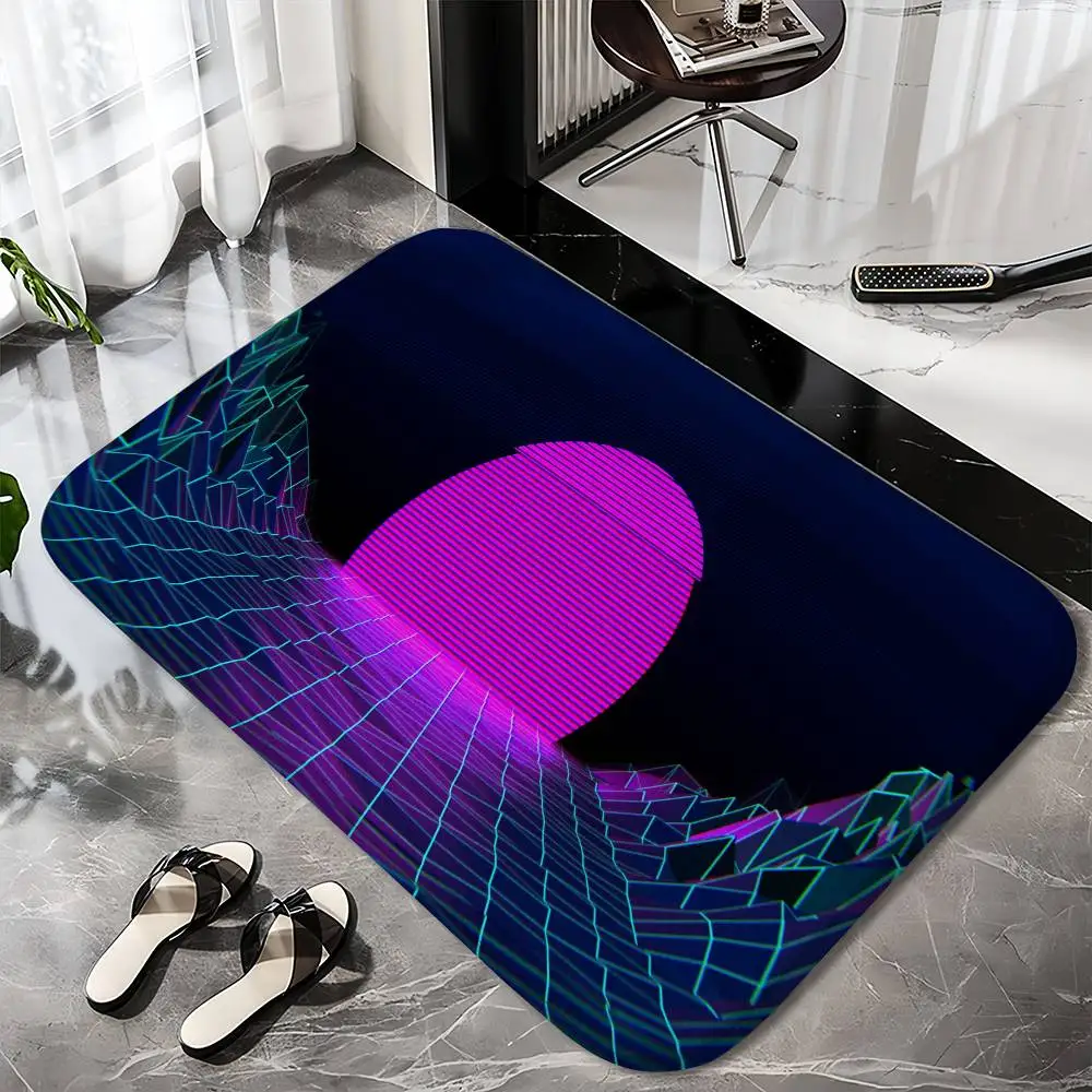 

Vaporwave Psychedelic Floor Mat Printed Large Carpets Room And Bedroom Carpets Bathroom Anti Slip Door MATS Small Carpets