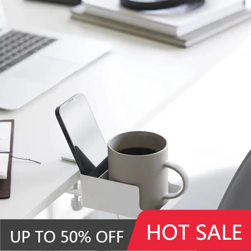 Mid Air Desktop Cup Holder Adjustable Movable Multifunctional Cup Holders Clip On Save Space Phone Holders Storage Shelves