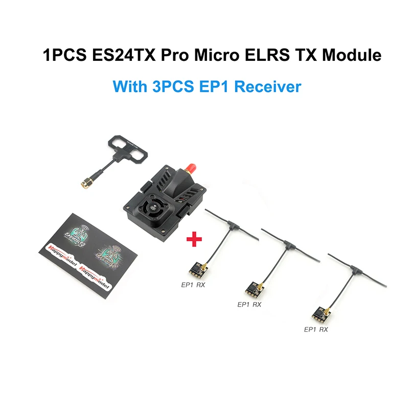 

Happymodel ES24TX Pro Micro TX ELRS 2.4G Module 1000mW With Cooling Fan EP1 EP2 RX For OpenTX Radio Transmitter RC FPV Drone