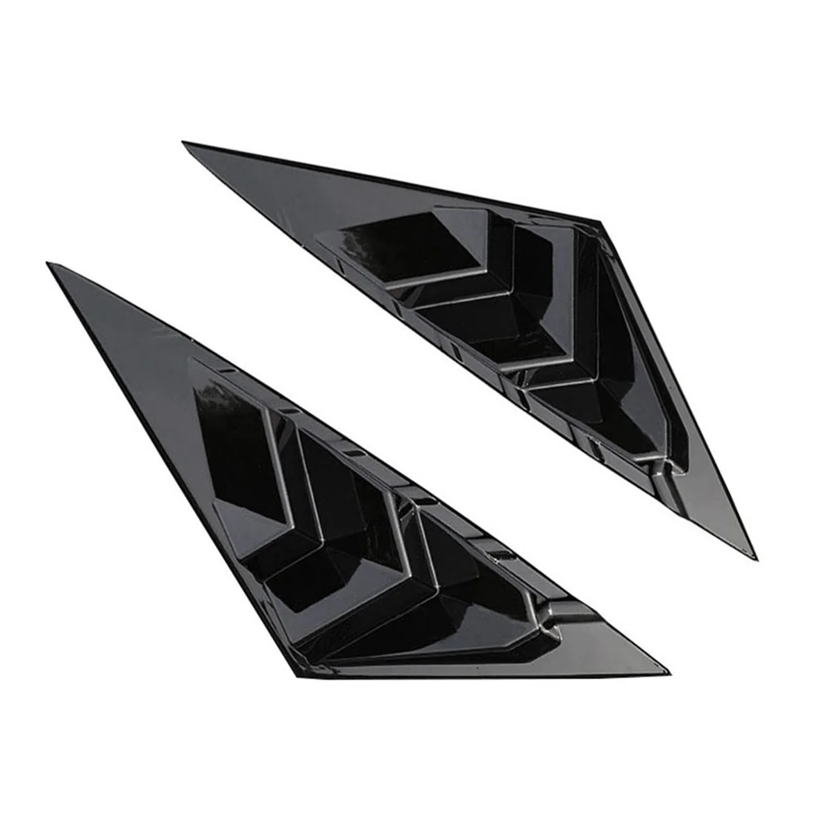 For Hyundai Elantra 2021 2022 Car Rear Louver Window Side Shutter Cover Trim Sticker Vent Scoop ABS Glossy Black