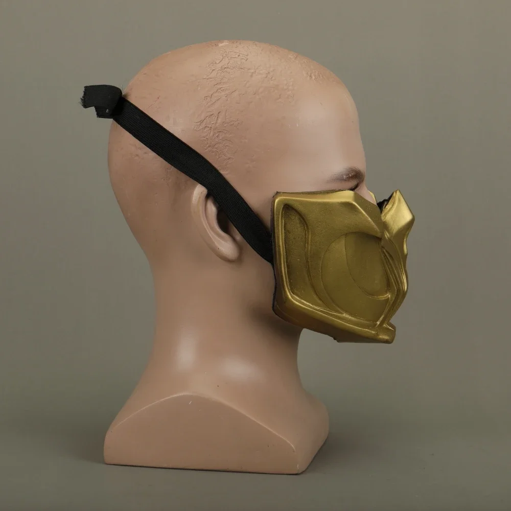 2019 New Mortal Kombat X Scorpion Hanzo Hasashi Sandal Wood Mask Half Face PVC Masks Adult Men Cosplay Costumes Halloween Mask