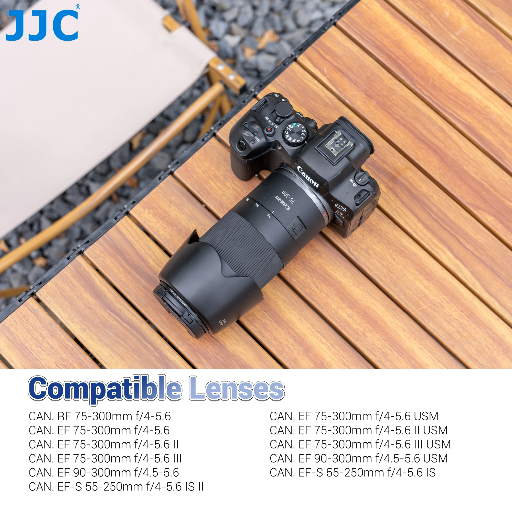 JJC Reversible Lens Hood Replaces Canon ET-60 Lens Hood for Canon RF 75-300mm f/4-5.6 Lens For Canon EF-S 55-250mm f/4.5-5.6 IS