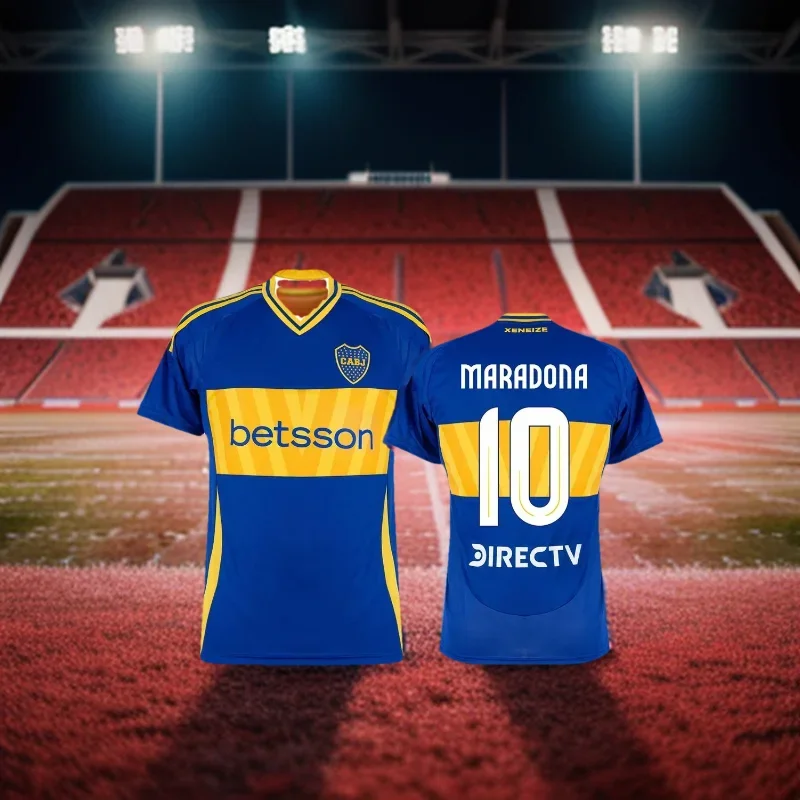 

Лето 2024, мужская футбольная рубашка Boca Junior, детская одежда, дышащая, быстросохнущая, спортивная рубашка большого размера