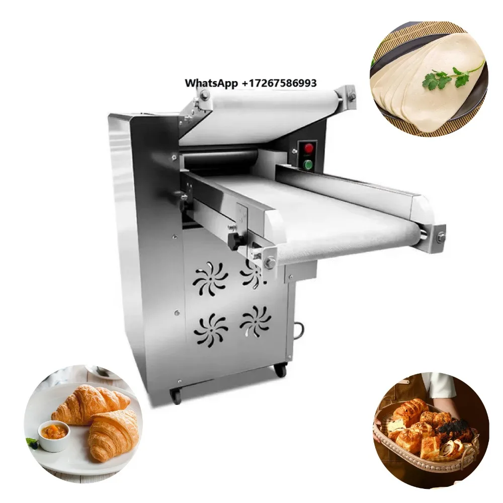 Electric Dough Sheeter Machine Automatic Stainless Steel Bakery Use Adjustable Thickness High Productivity New