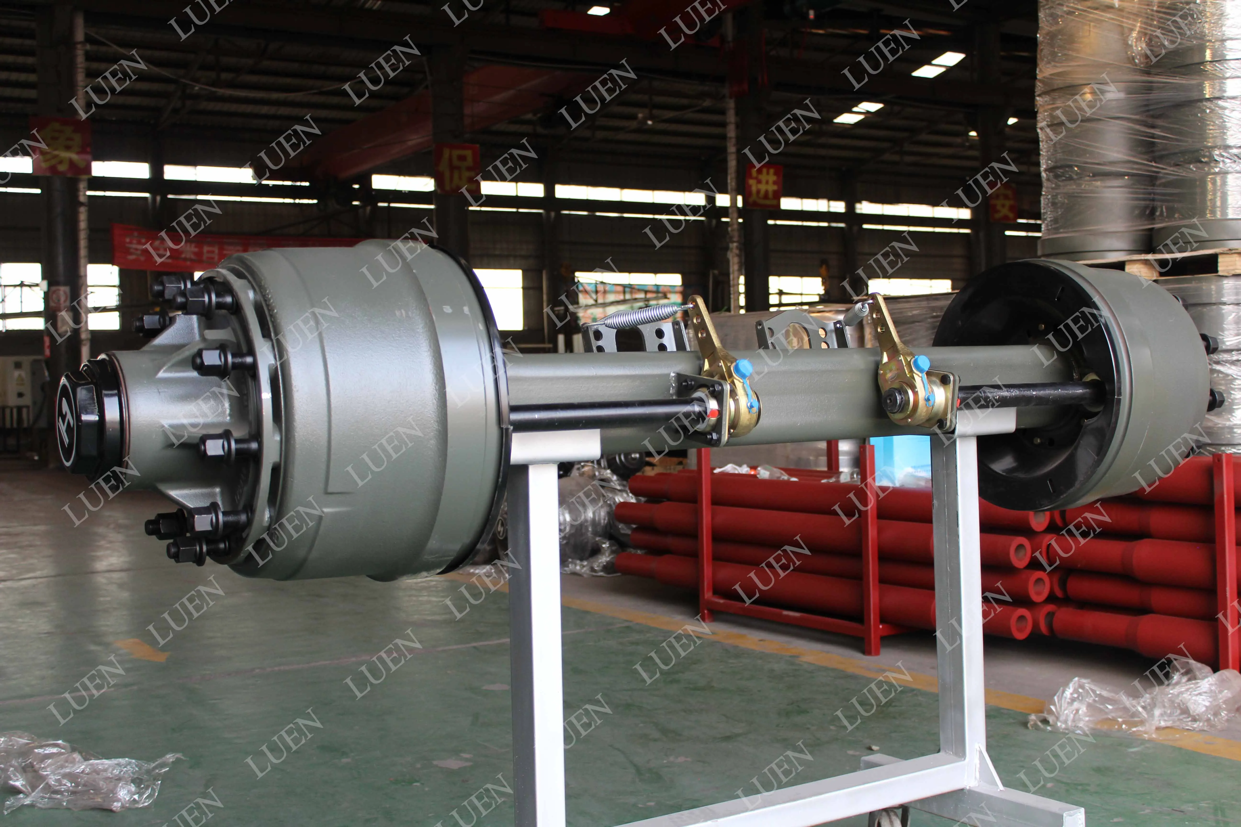 Durable 13ton Trailer Axle Hubs Chinese Factory Direct Sales American Type Axle With Inboard Drum For Semi Trailer Truck