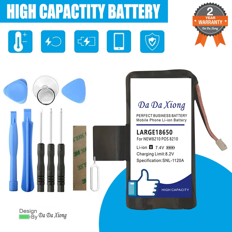 High Quality 3000mAh LARGE18650 Replacement Battery For NEW8210 POS 8210 Batteria + Gift Tools