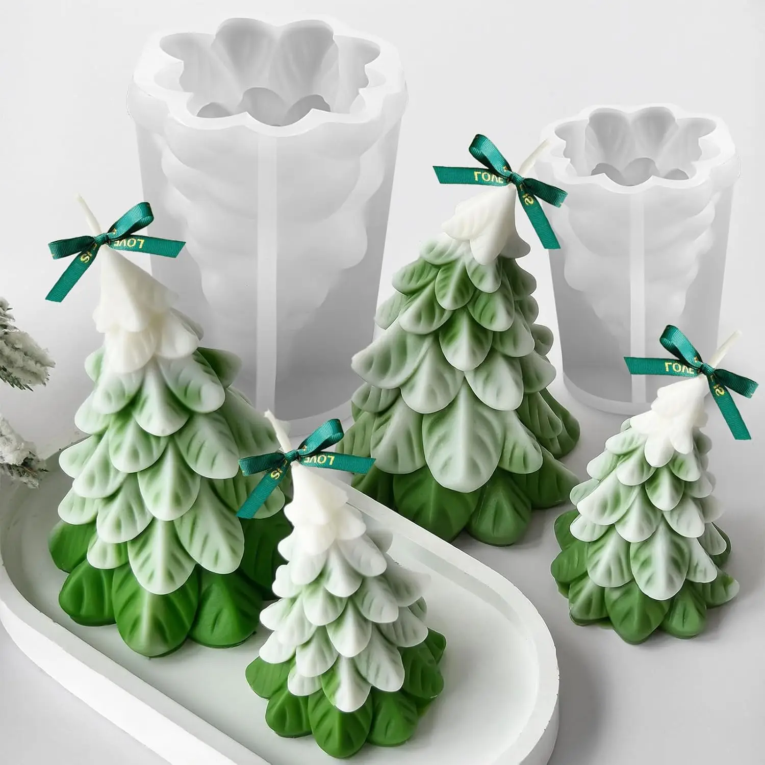 DIY 3D Weihnachtsbaum Silikon Kerze Form Weihnachten handgemachte Seife Harz Formen Weihnachtsbaum Handwerk machen Formen Home Decor Geschenke