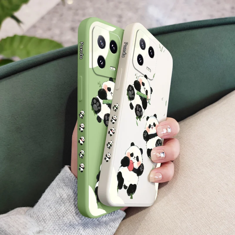 Grass Panda Phone Case For Xiaomi Mi 15 14 13 13T 12 12X 12T 12S 11 11T 10 10T 9 9T Pro Lite Liquid Silicone Cover image 6