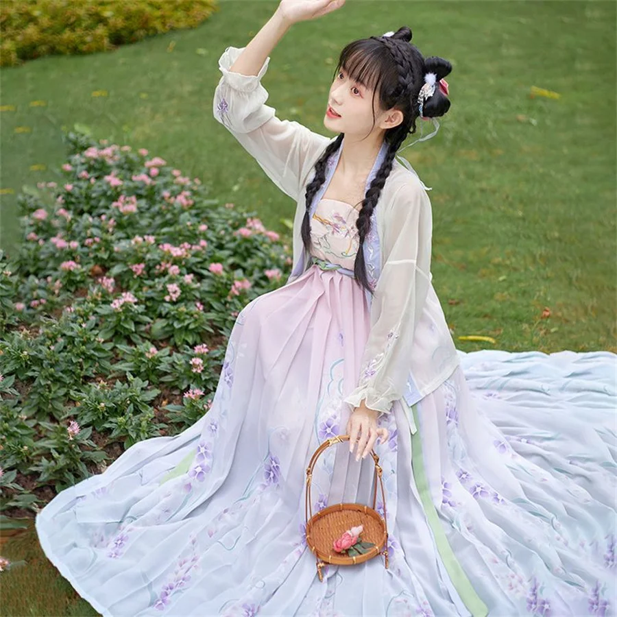 Vestido Hanfu Chinês Tradicional para Mulheres, Princesa Antiga Cosplay, Vestido de Dança Hanfu, Palco