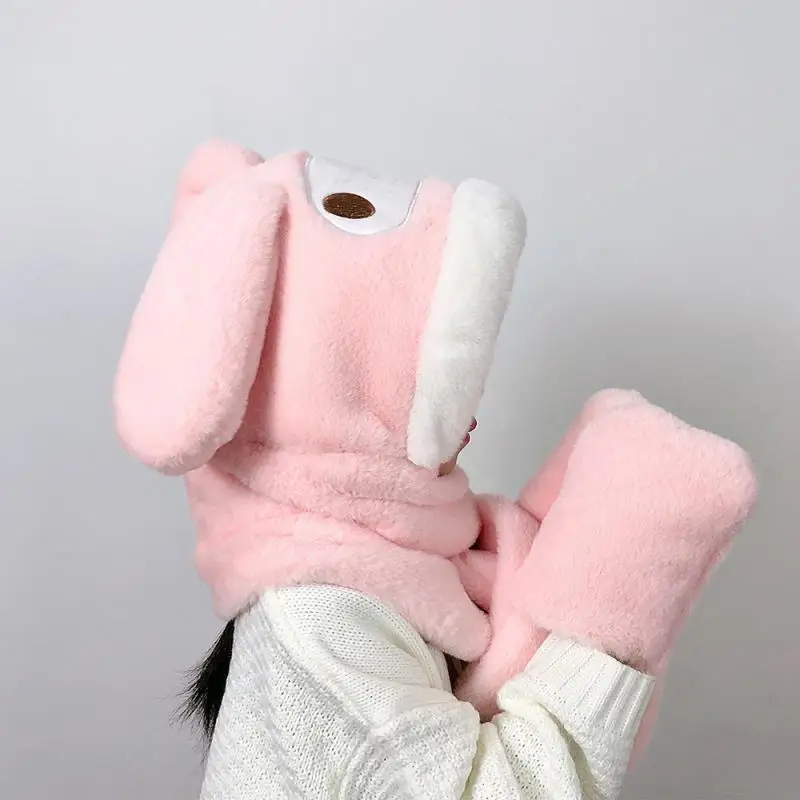 Anime Sanrioed My Melody Kuromi Kids Plush Hat Gloves Scarf Three-Piece Set Kawaii Cinnamoroll Cute Autumn Winter Warm Girl Gift