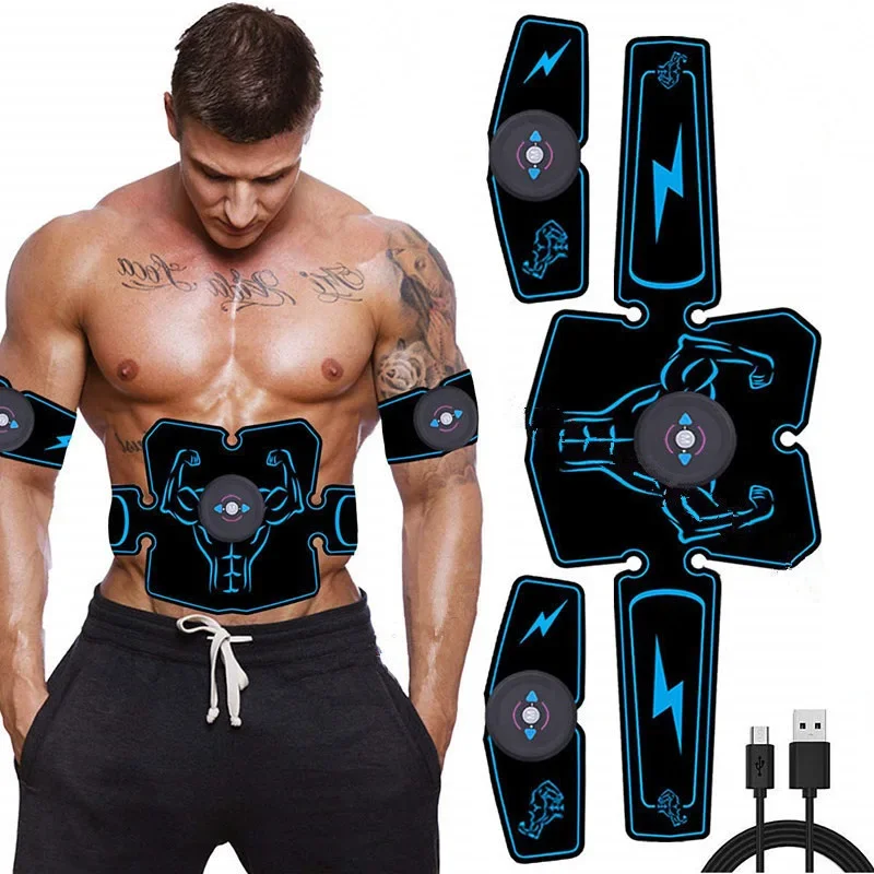 

USB Recharging Gym Abdominal Muscle Stimulator EMS Electric Massage Home Fitness Machine Slimming Fat Burning Abdomen Training