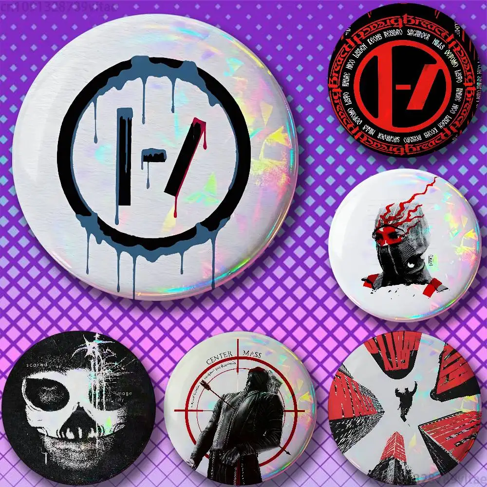 T-Twenty One P-Pilots Clancy Blurryface  32/44/58mm Handmade Pins Round Brooch Badge Backpacks Clothes Jewelry Gifts