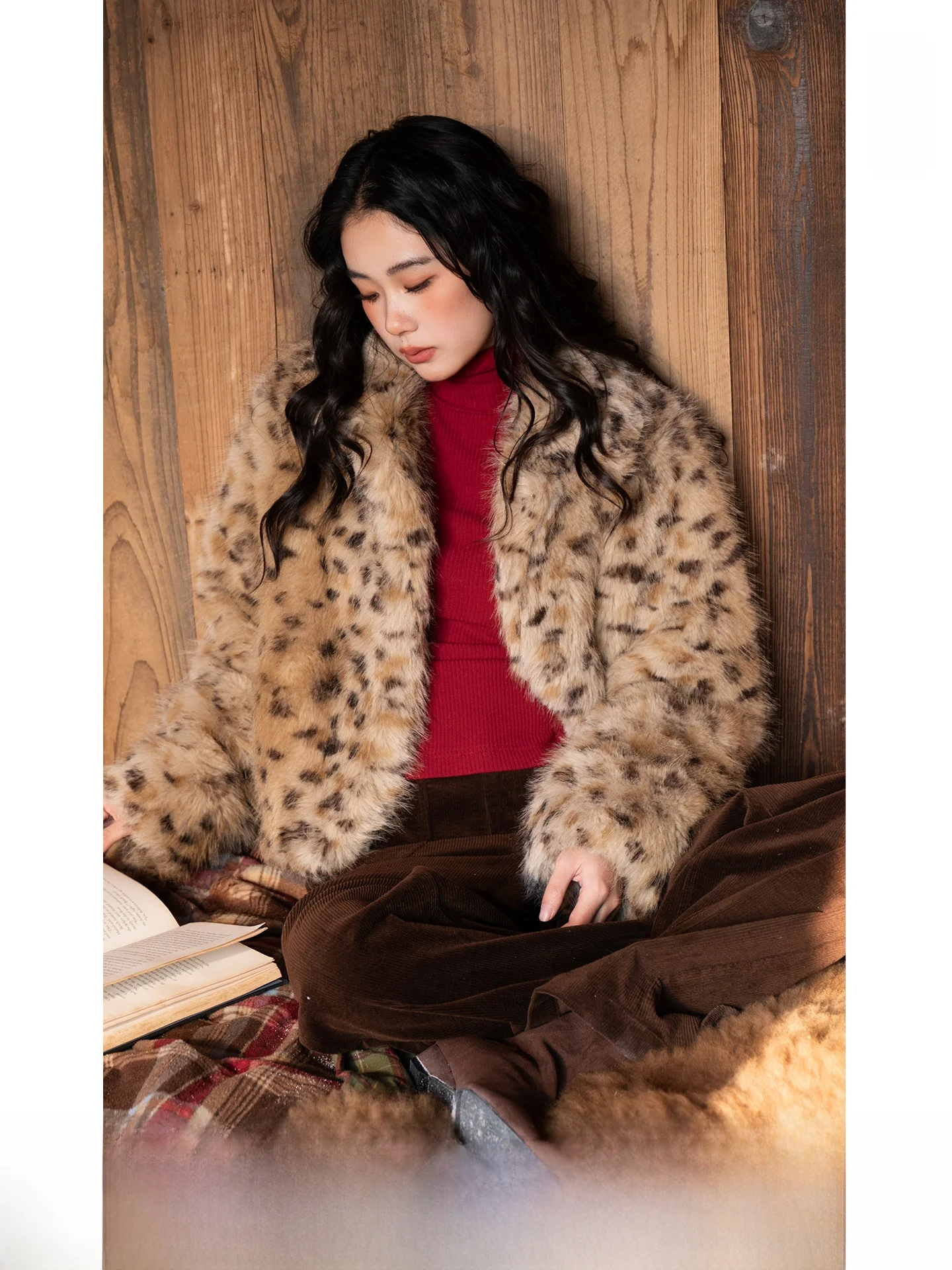 

Экологичная модная женская зимняя шуба с леопардовым принтом, новая модель, свободный крой, для повседневной носки