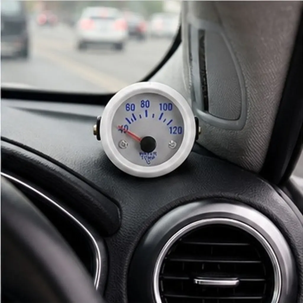 Water Temperature Gauge Mechanical LED Bright Pointer Temperature Meter for Car Vehicle Truck Boat Water Tank Engine Monitoring