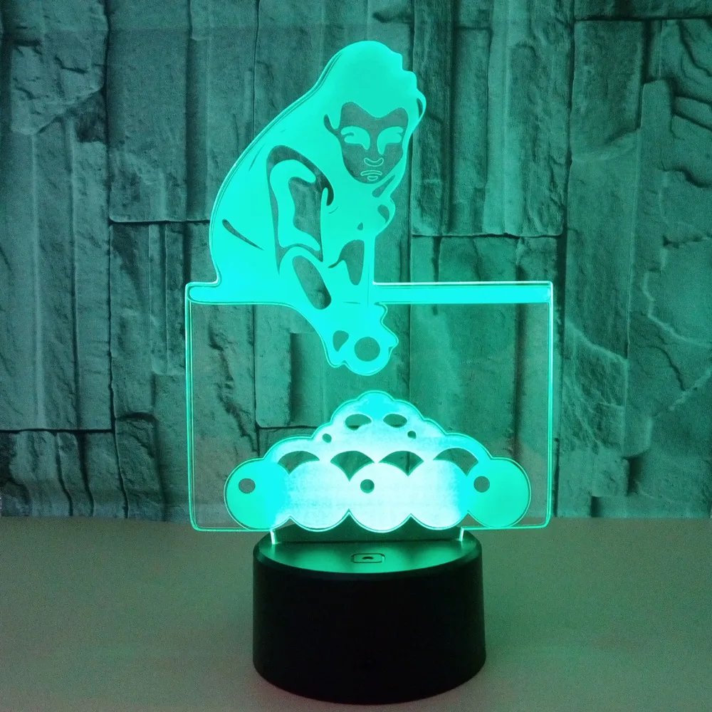 Playing Billiards Colorful 3d Night Light Desk Lamp Touch Remote Control 3d Home Lighting Creative Gift Billiard 3d Table Lamp