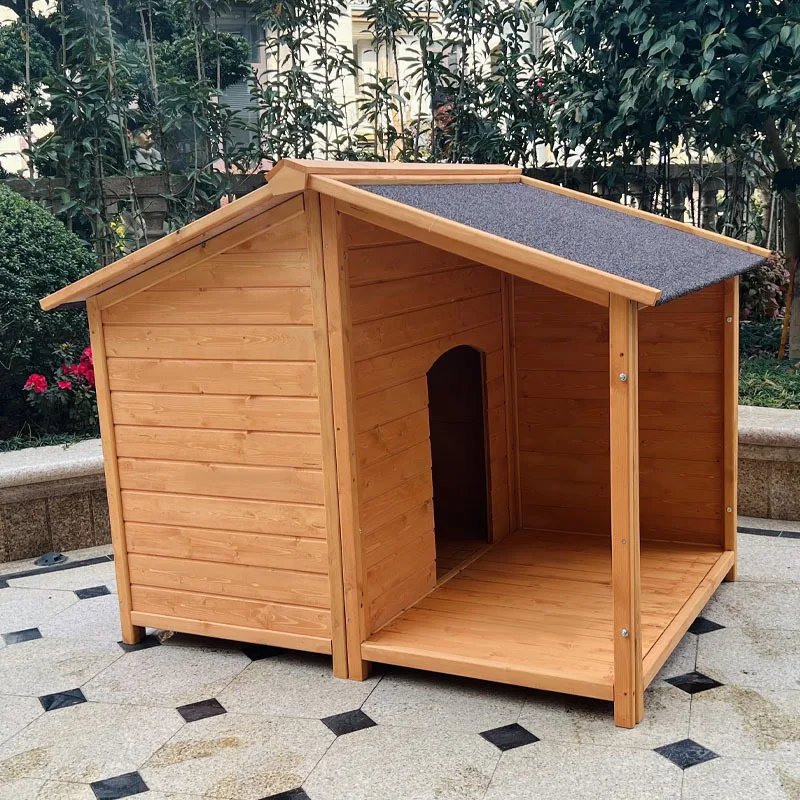 

Rainproof and waterproof outdoor solid wood kennel cat kennel dog cage Teddy golden retriever dog house