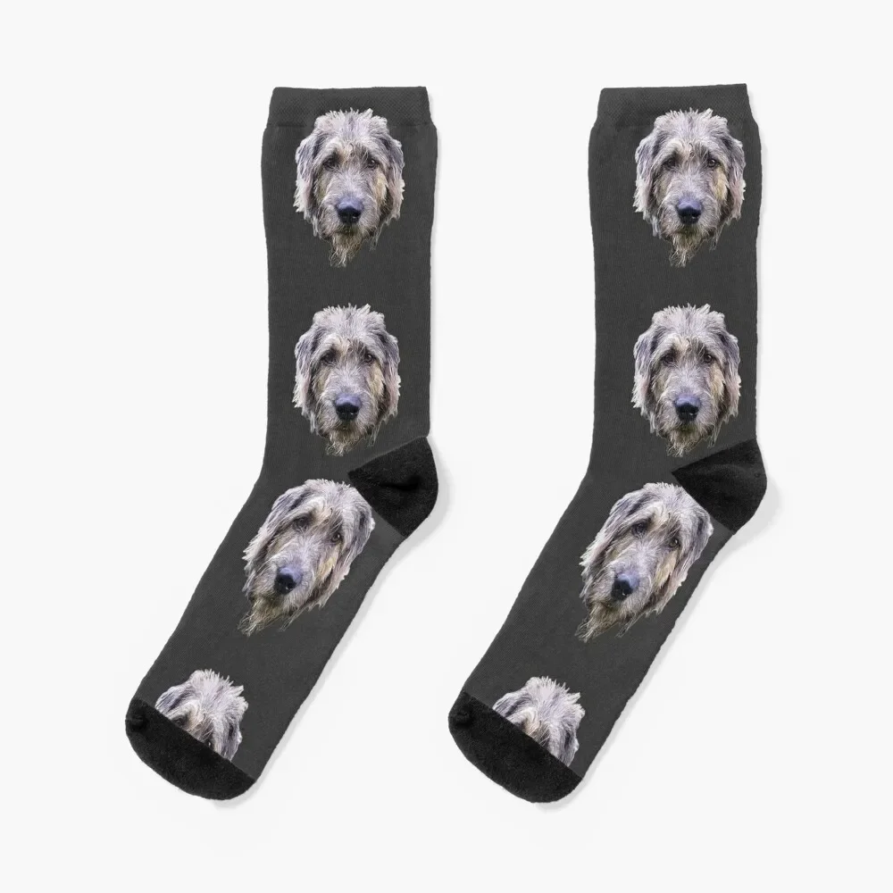 

Irish Wolfhound Dog Art Socks christmas stocking hiphop Luxury Woman Socks Men's