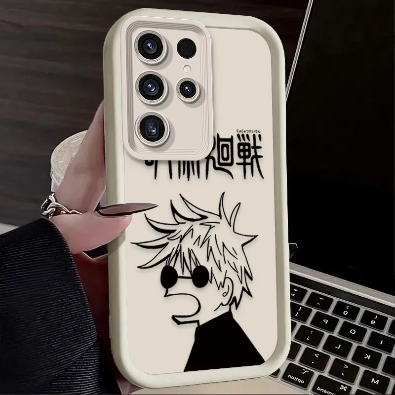 Jujutsu Kaisen Silicone Phone Case for Samsung Galaxy S24 S23 S22 S21 Ultra Plus FE A54 A34 A14 A73 A53 A33 Soft Protector Cover