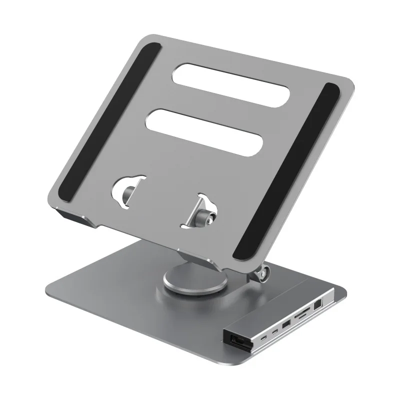 Aluminum Laptop Holder 7 in 1 Docking C Hub 4K 60Hz Type C Adapter USB3.0 Charger For Laptop Desktop