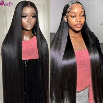 200 Density 13x4 Lace Front Human Hair Wig Bone Straight Brazilian 5x5 Glueless Wigs Human Hair Wear and Go Pre Plucked Pre Cut