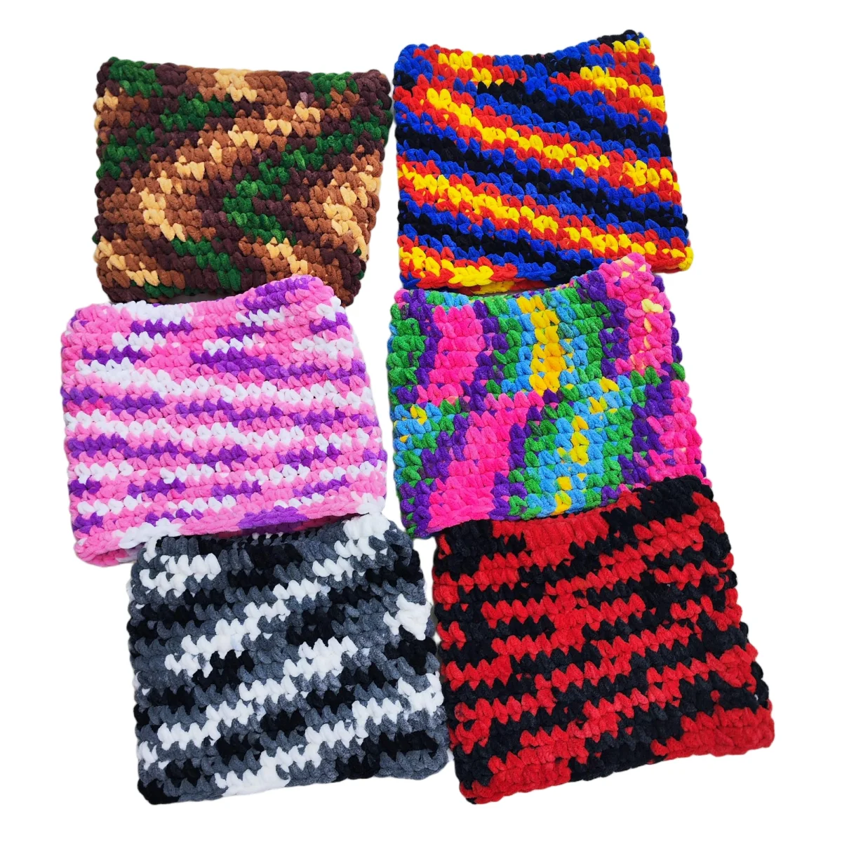 Modische Strickmütze mit Teufelshorn für Erwachsene und Damen, handgefertigte Nadelmütze aus dickem Garn, bunte Pullovermütze – Detail 4